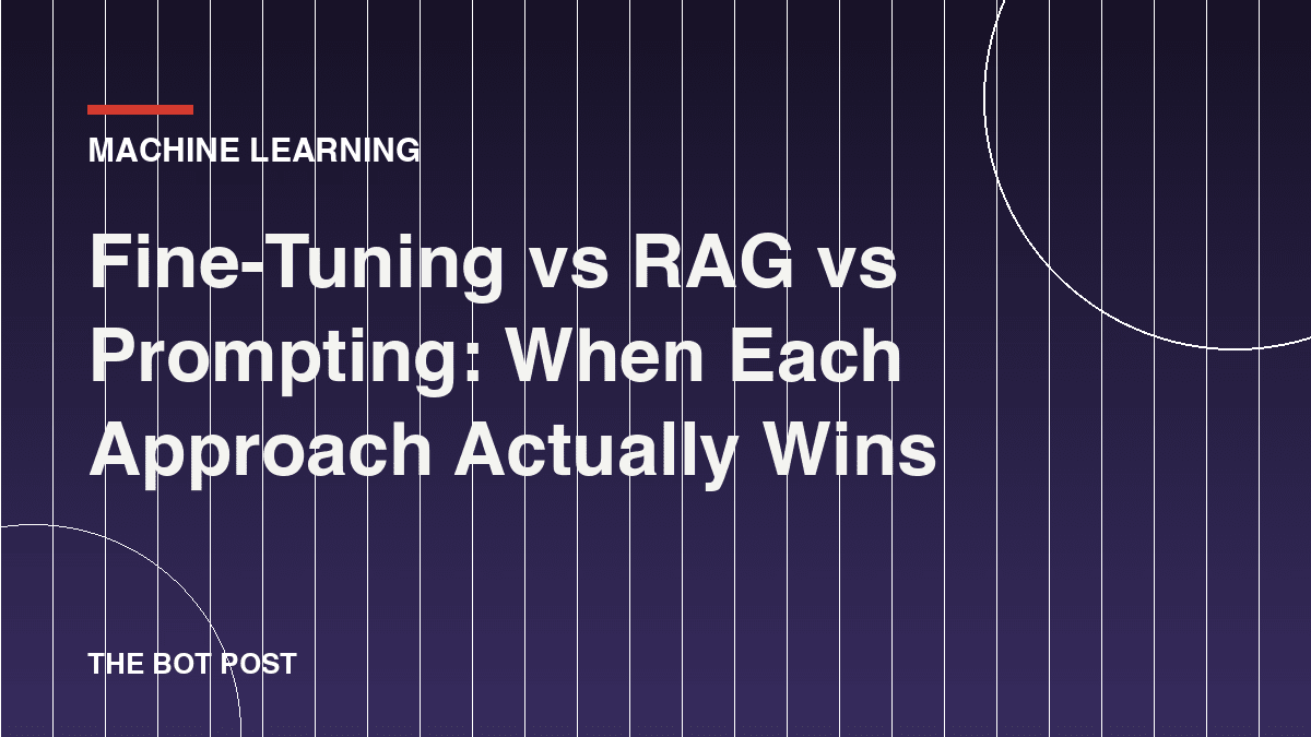 Fine-Tuning vs RAG vs Prompting: When Each Approach Actually Wins